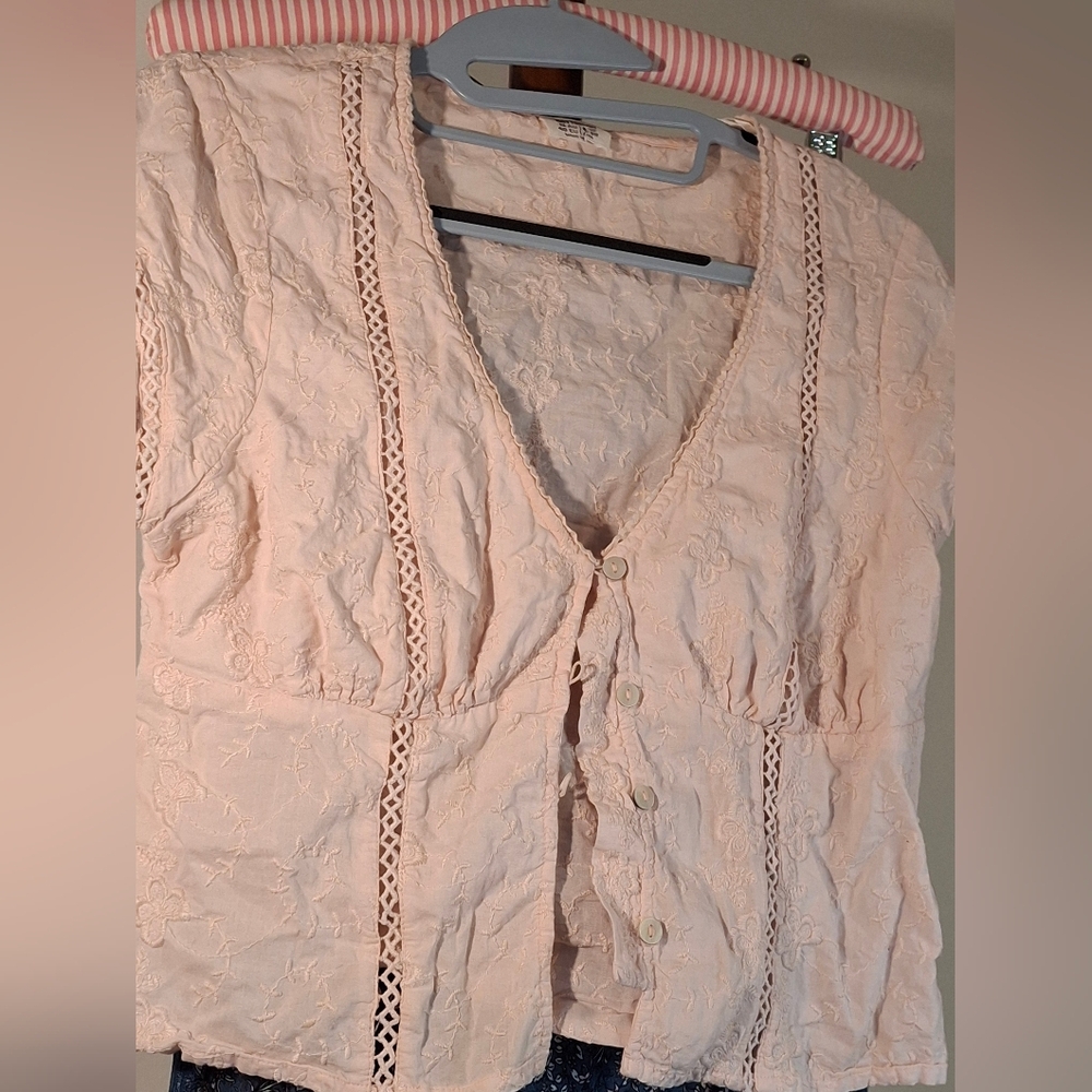 Cotton On Size 8 Light Pink Lace Blouse